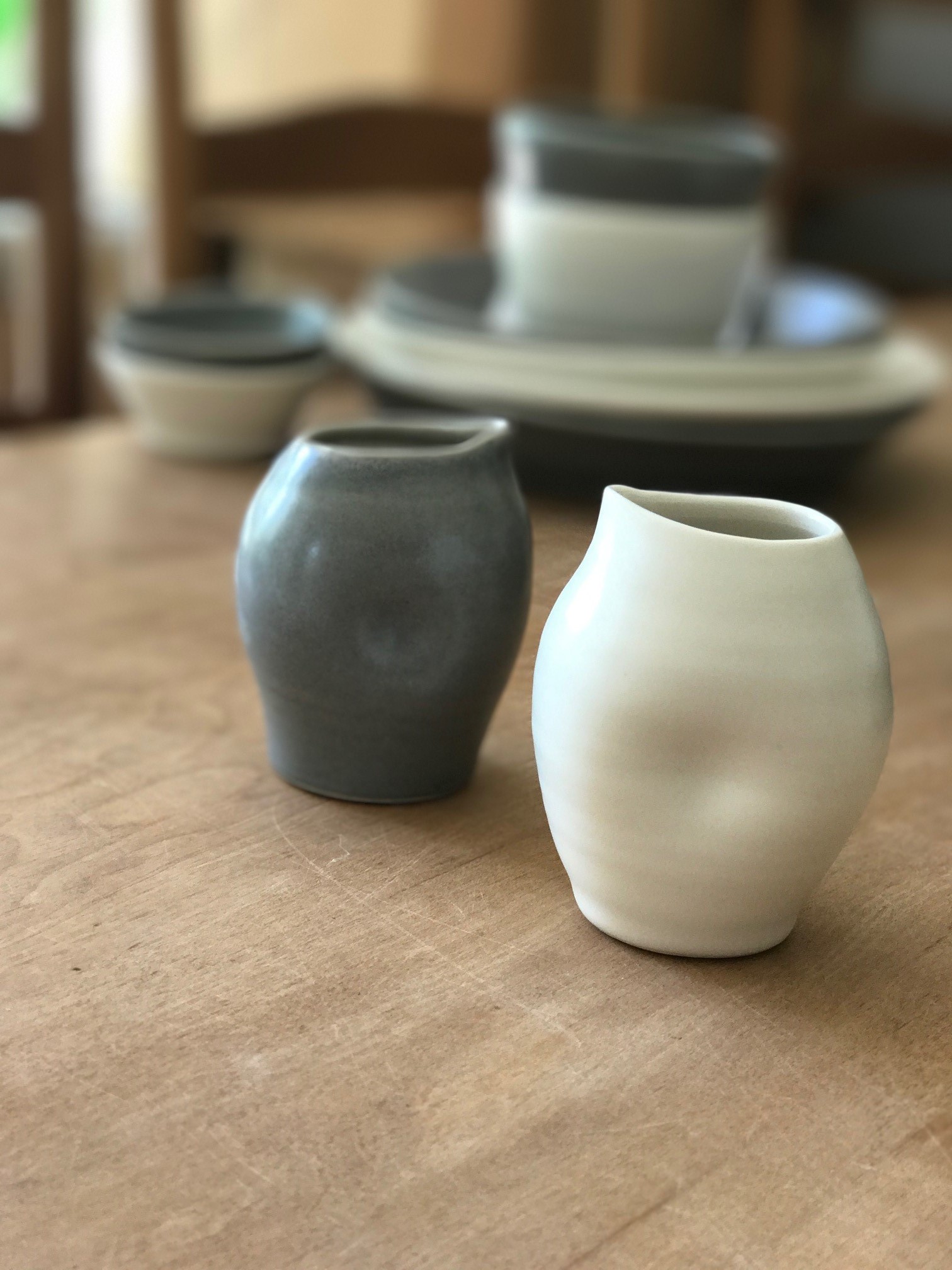 Linda B Grey Cream Jugs - G&G Goodfellows