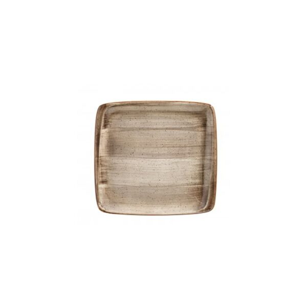 22x20cm Square Plate - Terrain Brown