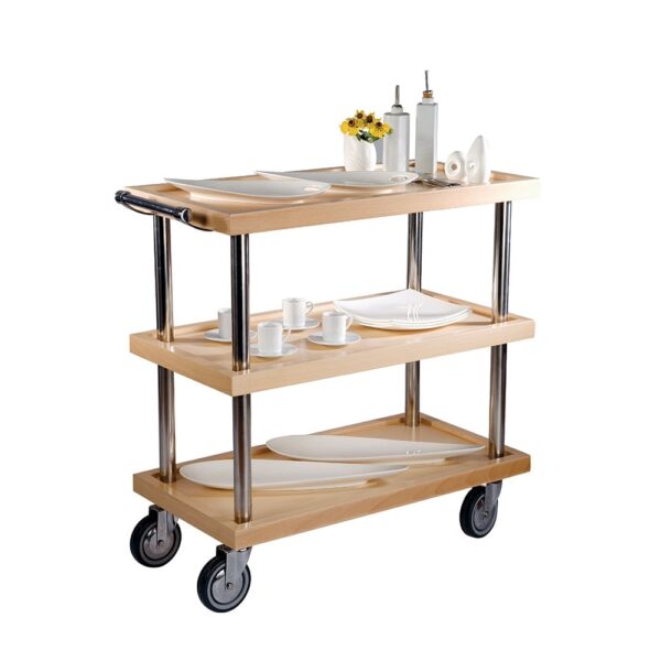 3 Tier Service Trolly Natural 85x44x87cm