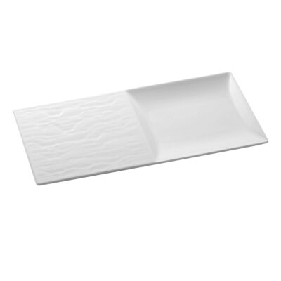 Strata Double Divided Dish White 30cm