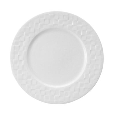 Dice Accent Plate Matt/Sh Wh 23cm