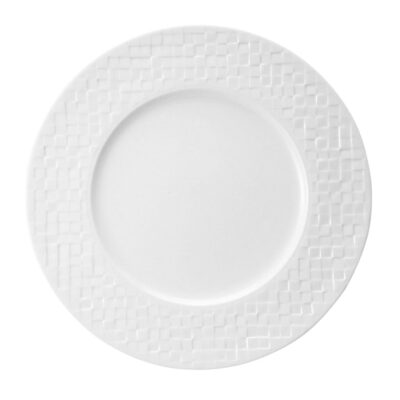 Dice Dinner Plate Matt/Sh Wh 27cm