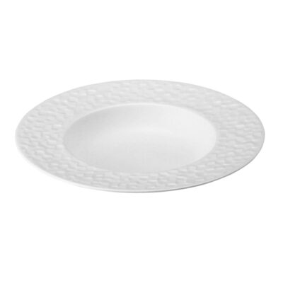 Dice Rim Soup Bowl Matt/ Sh Wh 23cm