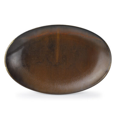 F2D Oval Plate 31x20.5cm-Dark Brown Escu