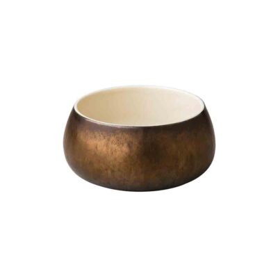 Metallic Gold Curved Bowl 15x7.5cm