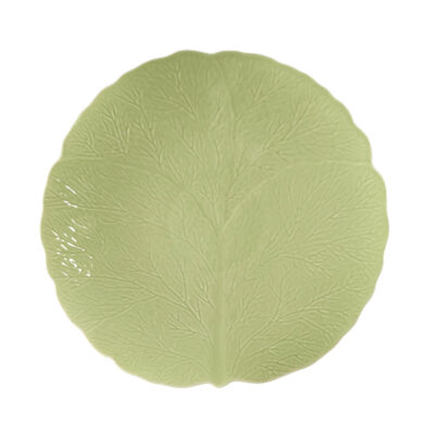 Le Marche Salad Plate 27x3cm - Biscuit Outside - Shiny Celadon Inside