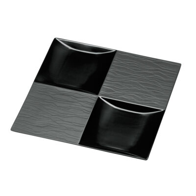 Black Matt/Shiny Sq Strata Plate 27cm