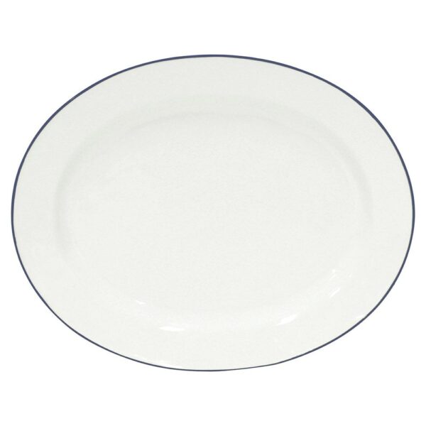 *DISCON* Beja Oval Platter Large 40cm - Blue Rim