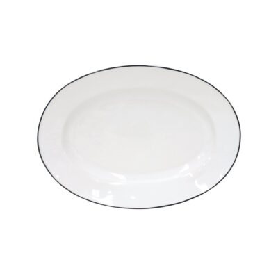 Beja Oval Platter Medium 30cm - Blue Rim