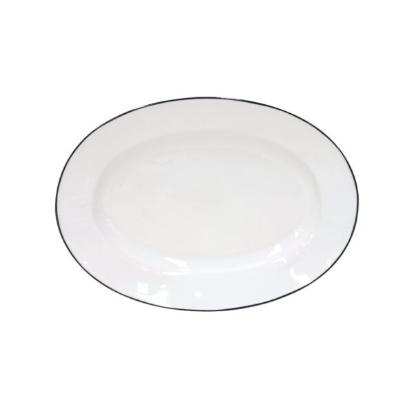 Beja Oval Platter Medium 30cm - Blue Rim