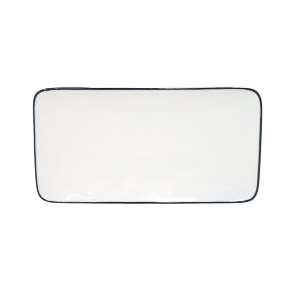 *DISCON* Beja Rectangular Tray Medium - Blue Rim