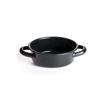 Black Enamel Mini Casserole 12x4cm