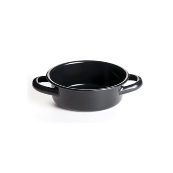 Black Enamel Mini Casserole 12x4cm