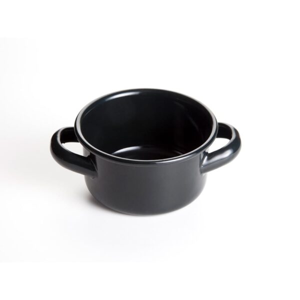 Black Enamel Round Cooking Pot 12x10cm
