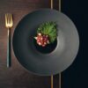 black matt shiny deep plate 25cm p10644 7659 image - G&G Goodfellows