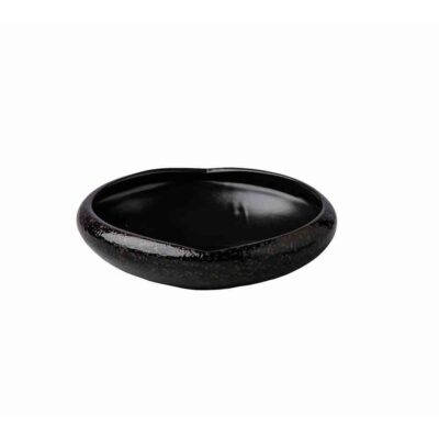 Black Satin Stone Plate 17x4.6cm