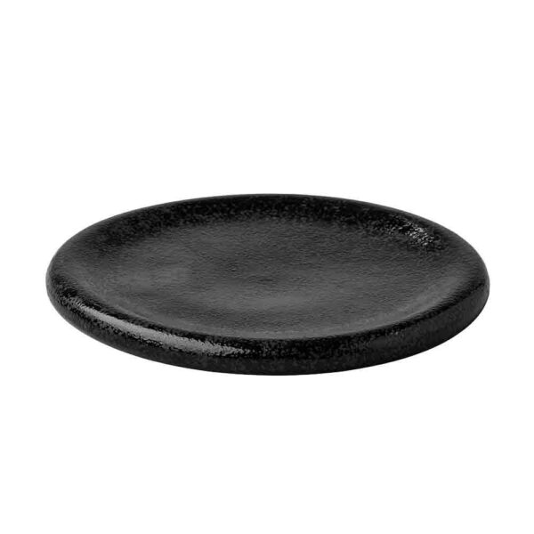 Black Satin Stone Plate 24.5cm