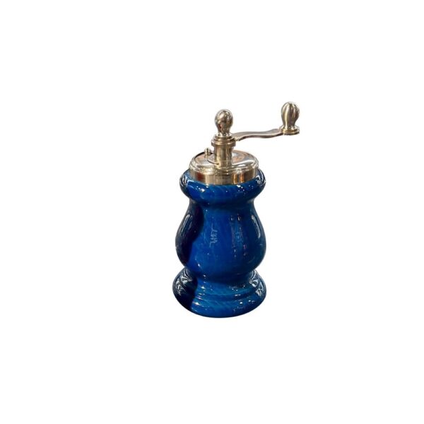 Blue Wood and  Nickel Plated Pepper Mill