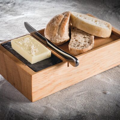 Bread Box with Slate Insert 20x11x5cm
