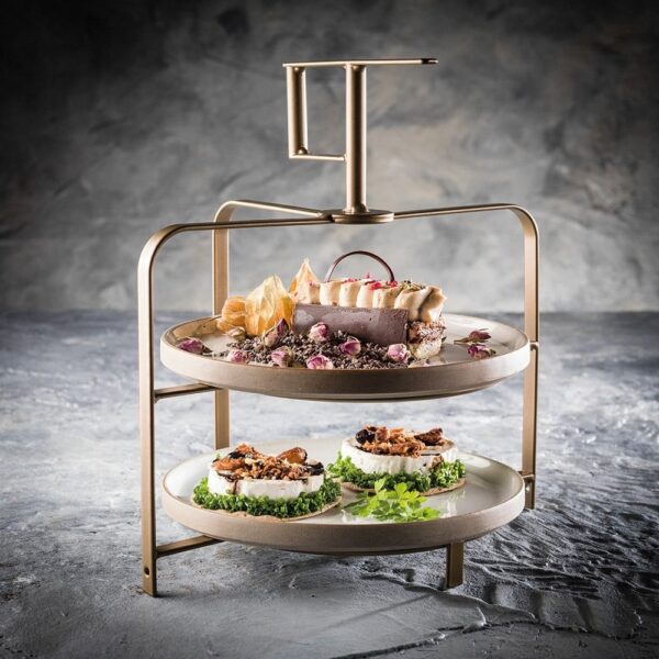 Bronze Effect 2 Tier Cake Stand