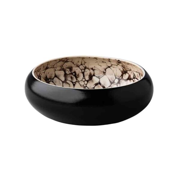 Bubble Black Satin Deep Bowl 19x6.5cm