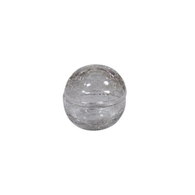 Crackled Glass Bowl w/Lid 7cm-Clear