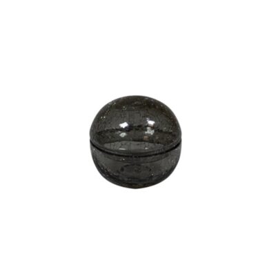 Crackled Glass Bowl w/Lid 7cm-Smoked