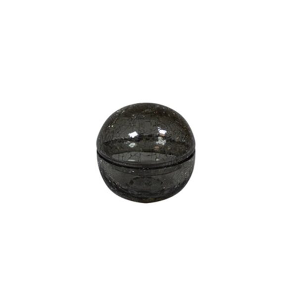 Crackled Glass Bowl w/Lid 7cm-Smoked