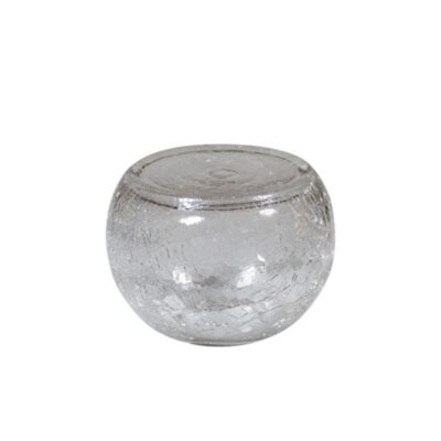 Crackled Glass Half Bowl 13.5x10cm