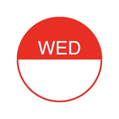 Day Of The Week Label 19mm - Wednesday