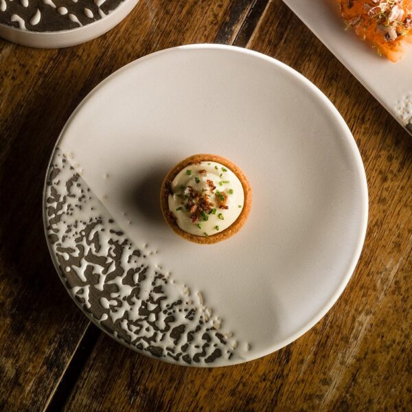 Dentelle Bread Plate 15cm - White/Black