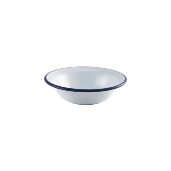 Enamel Bowl White/Blue 16cm