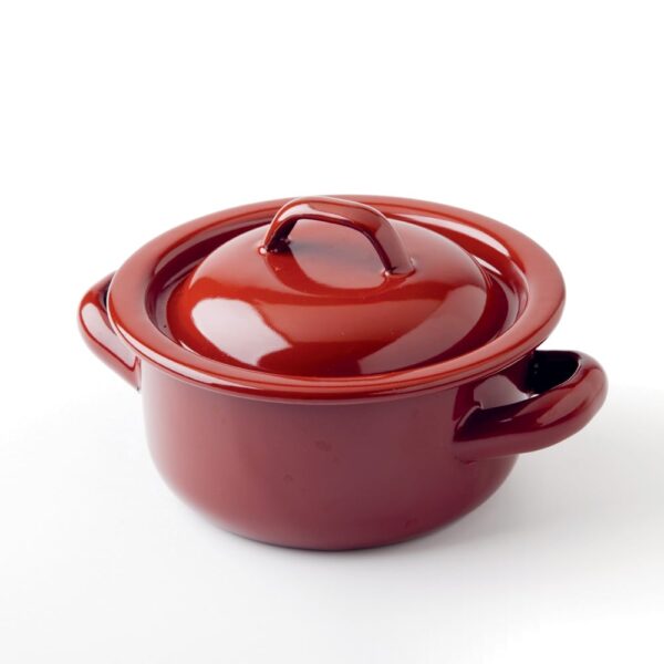 Enamel Casserole with Lid 12x6.5cm(h)