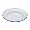 enamel deep plate white blue 24cm p2592 1977 image - G&G Goodfellows