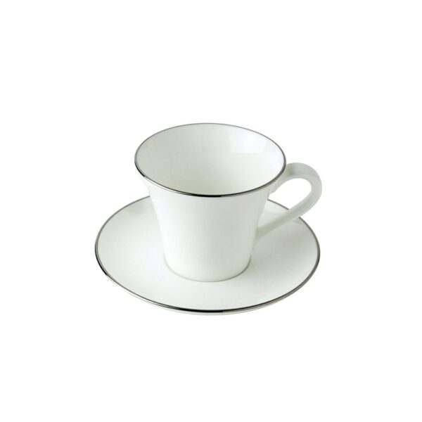 Espresso Saucer with Platinum Line