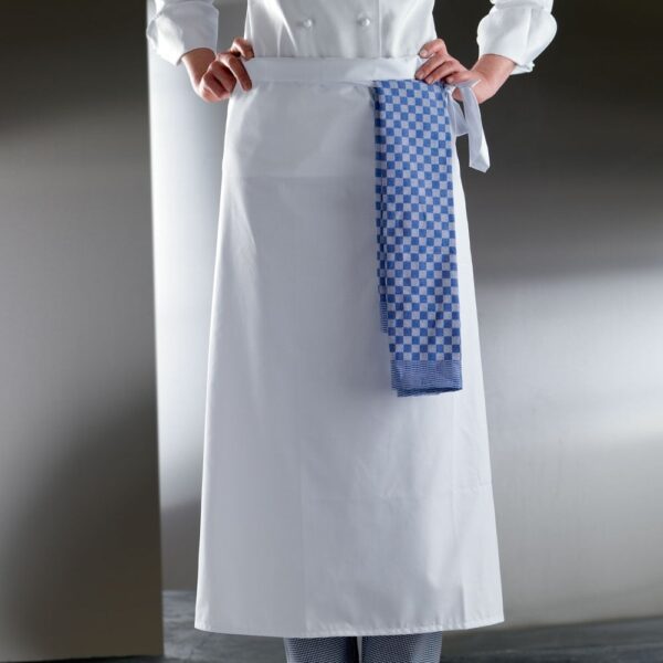 Extra Long Waist Apron- White