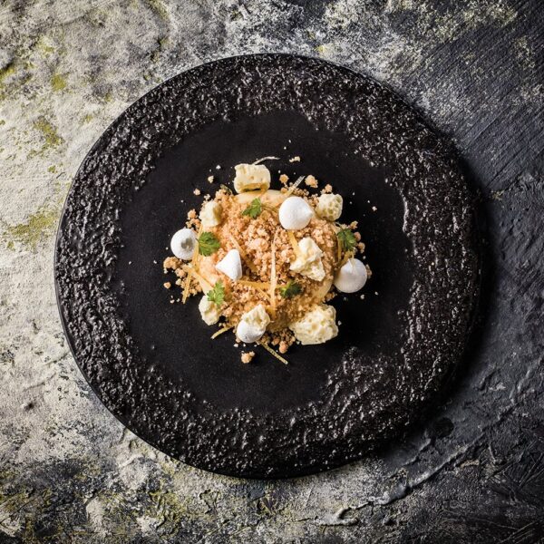 Flat Chamotte Plate 25cm - Matt Black