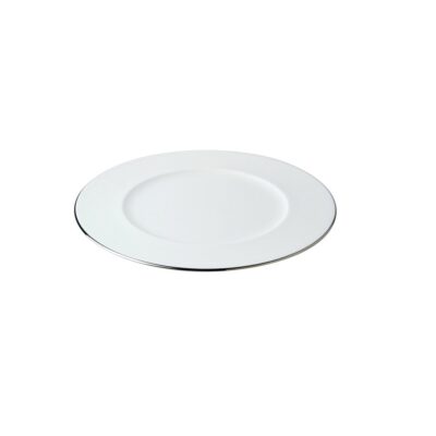 Flat Rim Plate 21cm With Platinum Line