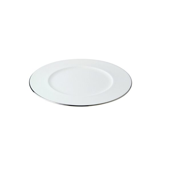 Flat Rim Plate 21cm With Platinum Line