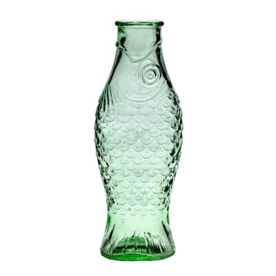 Glass Bottle Fish 1L - Transparent Green