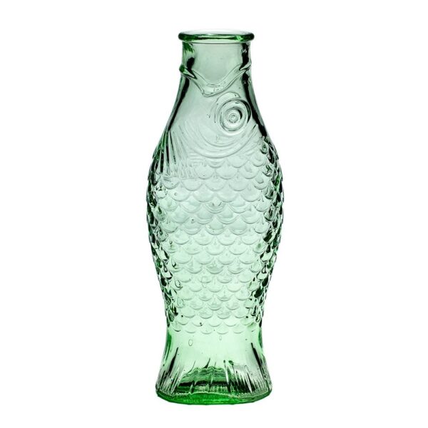 Glass Bottle Fish 1L - Transparent Green