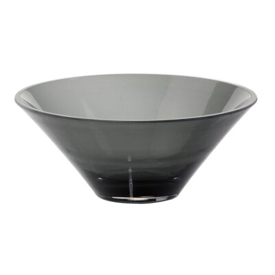 Glass Bowl 23x9.5cm(h) - Grey