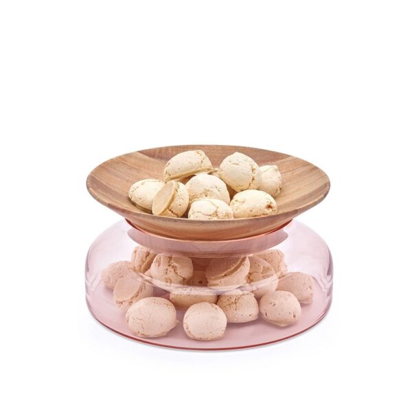 Glass Jar w/Lid Novecento 19x19cm - Pink