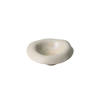 High Bowl Flat 8cm-Matt White/Storm Drip
