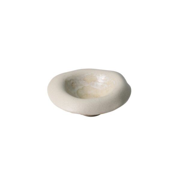 High Bowl Flat 8cm-Matt White/Storm Drip