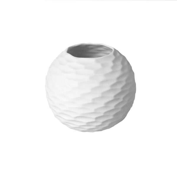 Honeycomb Bowl Vase 9cm - Biscuit Inside And Outside