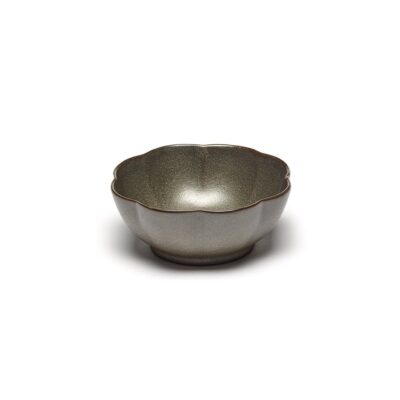 Inku Ribbed Bowl 15x6cm (h) - Green