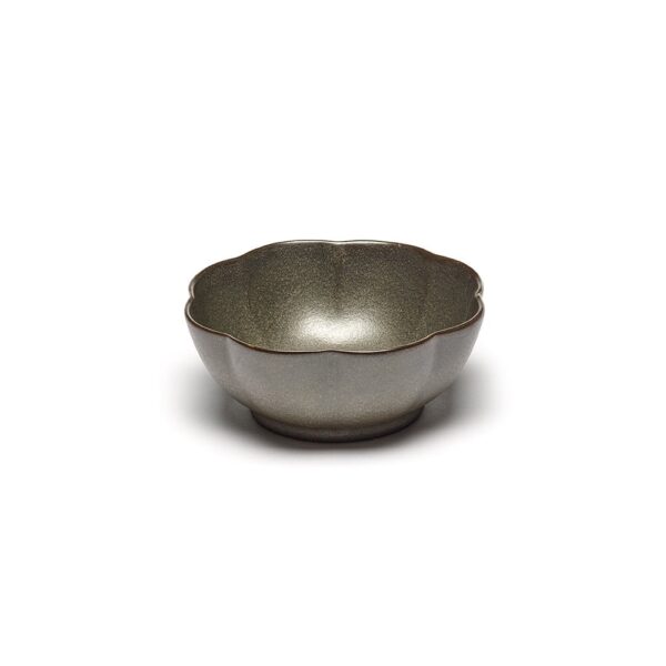 Inku Ribbed Bowl 15x6cm (h) - Green