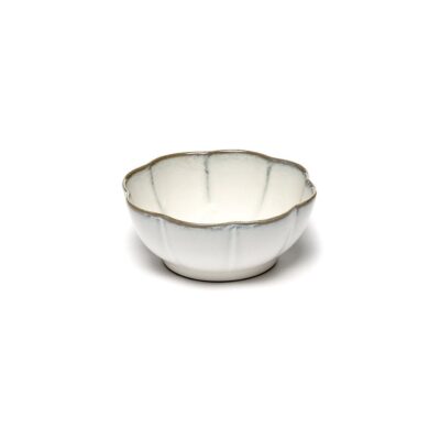 Inku Ribbed Bowl 15x6cm (h) - White