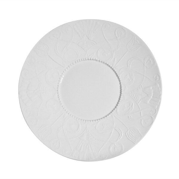 Lace Plate 32cm - Matt/Shiny Biscuit Rim - Shiny Centre